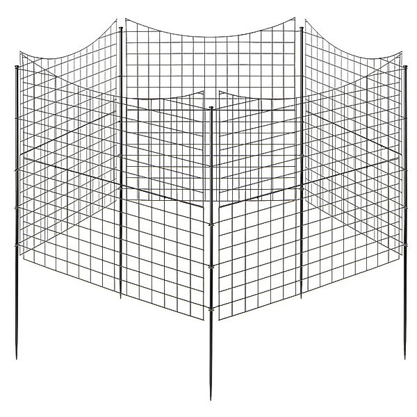 COSTWAY Gartenzaun, 5 Stück Steckzaun Metall, günstig online kaufen