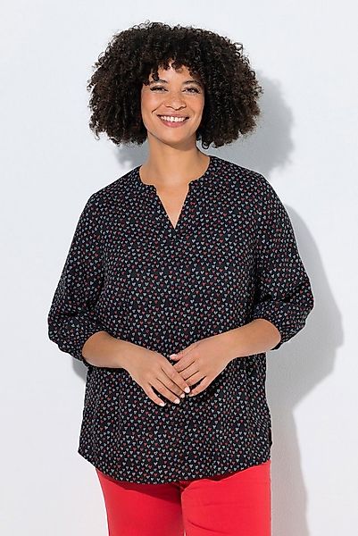 Angel of Style Longbluse Bluse A-Linie Viskose Herz-Muster 3/4-Ärmel günstig online kaufen
