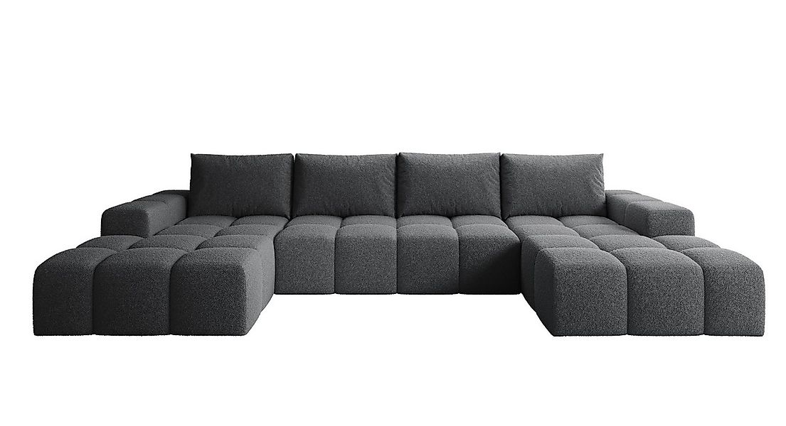 PROMETO Möbel Ecksofa Couch U-Form, Sofa U-Form Teddy-Bouclé, WebStoff -Cen günstig online kaufen