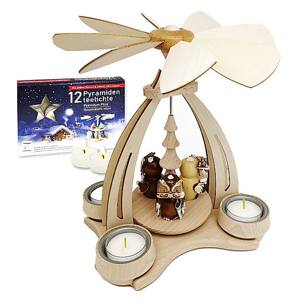 Dekoteam24 Weihnachtspyramide Tischpyramide - Eulenwald - 14x18x24cm günstig online kaufen