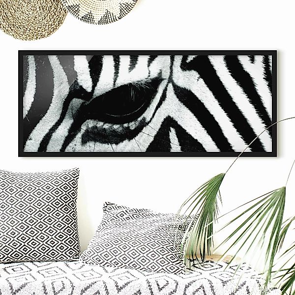 Bild mit Rahmen Schwarz-Weiß - Panorama Zebra Crossing günstig online kaufen