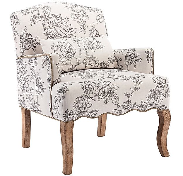 WAHSON OFFICE CHAIRS Sessel aus Leinen Retro Polstersessel mit Massivholzbe günstig online kaufen