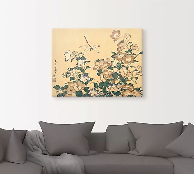 Artland Wandbild »Chinesische Glockenblume und Libelle«, Blumen, (1 St.), a günstig online kaufen