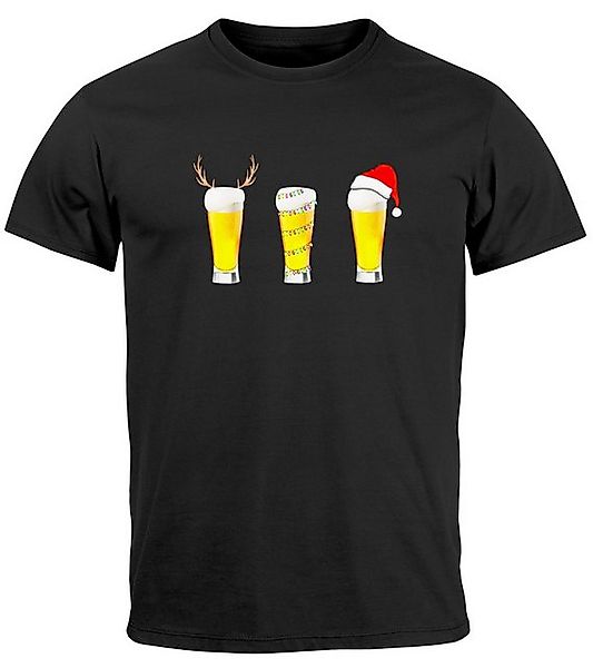 MoonWorks Print-Shirt Herren T-Shirt Weihnachten Bier Lustig Fun-Shirt Alko günstig online kaufen