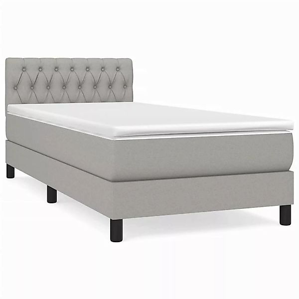 Vidaxl Boxspringbett Mit Matratze Hellgrau 100x200 Cm Stoff günstig online kaufen