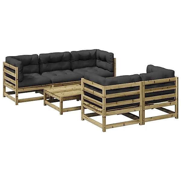 vidaXL 6-Tlg Garten-Sofagarnitur mit Kissen Kiefernholz Imprägniert 3299293 günstig online kaufen