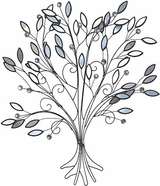 HOFMANN LIVING AND MORE Wanddekoobjekt »Wanddekoration« Blätter mit Spiegel günstig online kaufen