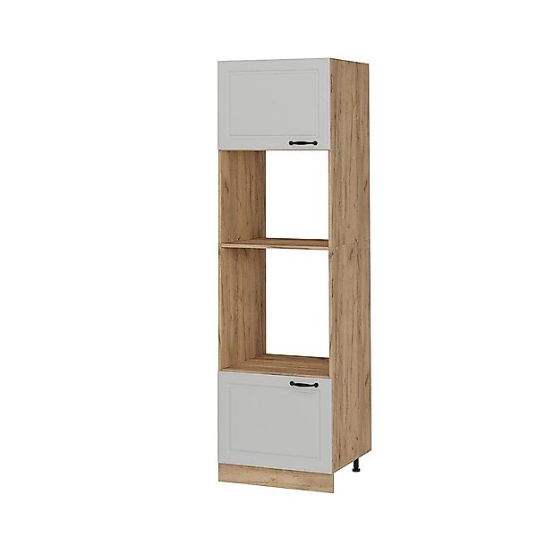 Vicco Mikrowellenumbauschrank R-Line, Weiß Landhaus/Goldkraft Eiche, günstig online kaufen
