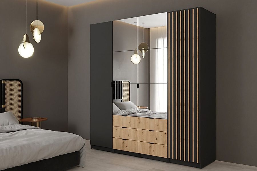 MOEBLO Kleiderschrank XANO 200 (Drehtürenschrank mit günstig online kaufen