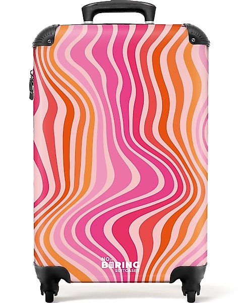 NoBoringSuitcases.com© Hartschalen-Trolley Rosa und orangefarbene Wellenlin günstig online kaufen