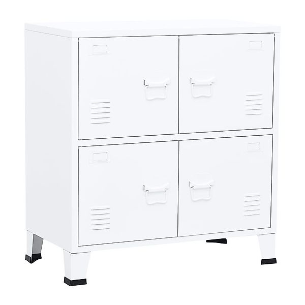 vidaXL Aufbewahrungsbox Aufbewahrungstruhe Industrial Weiß 75x40x80 günstig online kaufen