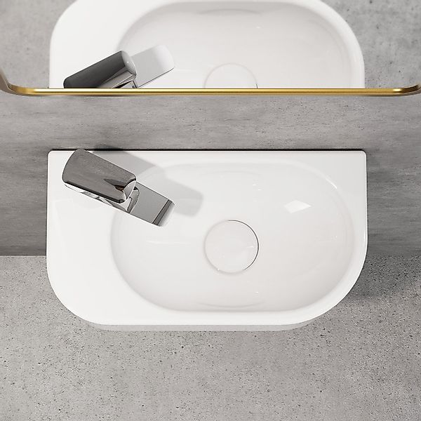 HOROW Waschbecken Aufsatzwaschbecken Oval Rund Waschbecken günstig online kaufen
