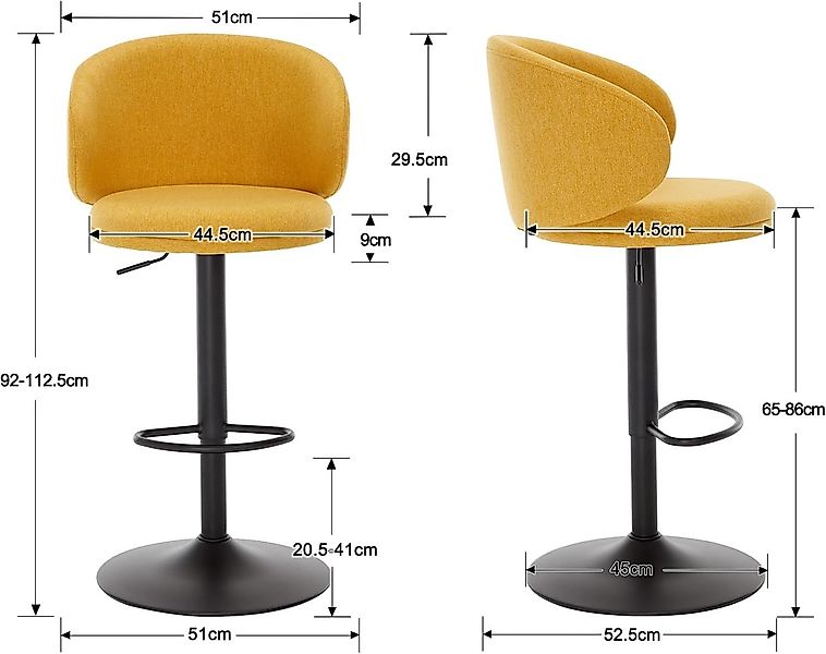 WAHSON OFFICE CHAIRS Barhocker Leinen Tresenhocker günstig online kaufen