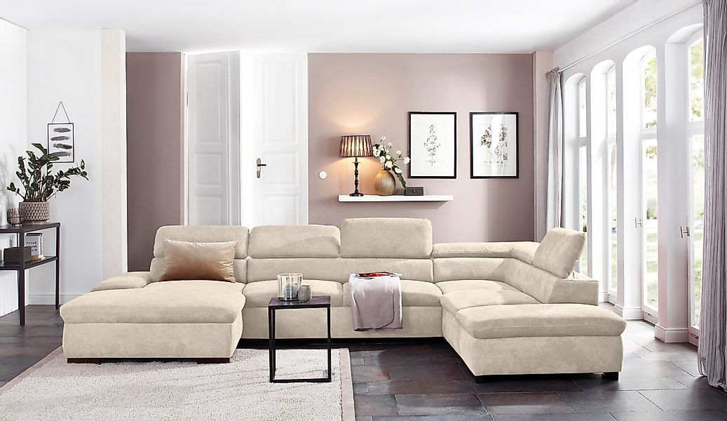 Home affaire Wohnlandschaft Alberto U-Form, mit günstig online kaufen
