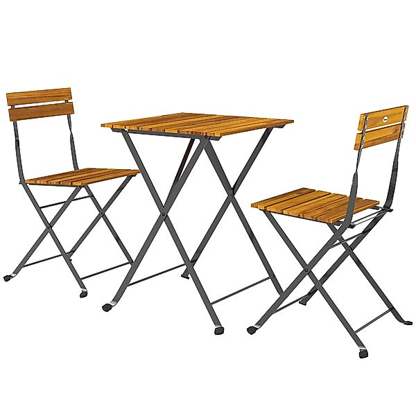 Outsunny Gartenbistro-Set 3-teilig, Außengartenmöbel für 2 Personen mit 2 S günstig online kaufen