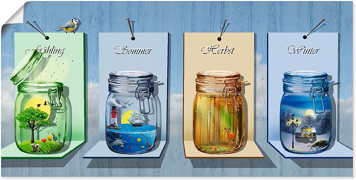 Artland Wandbild "Jahreszeiten in Gläsern", Vier Jahreszeiten, (1 St.) günstig online kaufen