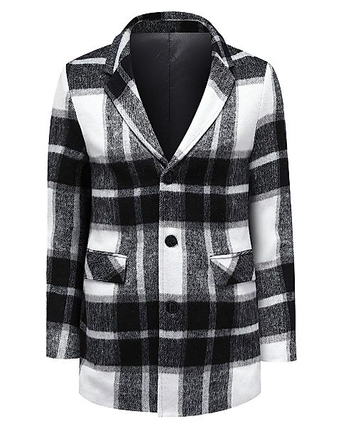 Allthemen Wollmantel mit Karomuster Kurzmantel im günstig online kaufen