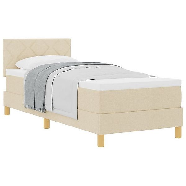vidaXL Bett Boxspringbett mit Matratze Creme 80x200 cm Stoff (1-tlg) günstig online kaufen