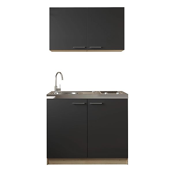 Respekta Küchenmöbel-Set 4 Merle 100 cm Schwarz günstig online kaufen