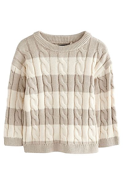 Next Rundhalspullover Rundhals-Pullover mit Zopfstrickmuster + günstig online kaufen