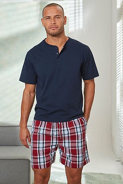 H.I.S Pyjama, (2 tlg., 1 Stück), Schlafanzug mit Webshorts günstig online kaufen