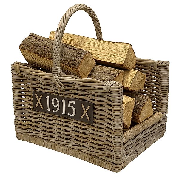 Van der Leeden Kaminholzkorb Feuerholzkorb Rattankorb günstig online kaufen