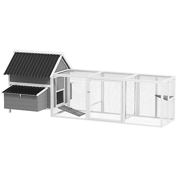 PawHut Hühnerstall 283 x 133,5 x 112 cm Hühnerhaus für 7-10 Hühner Hühnerge günstig online kaufen