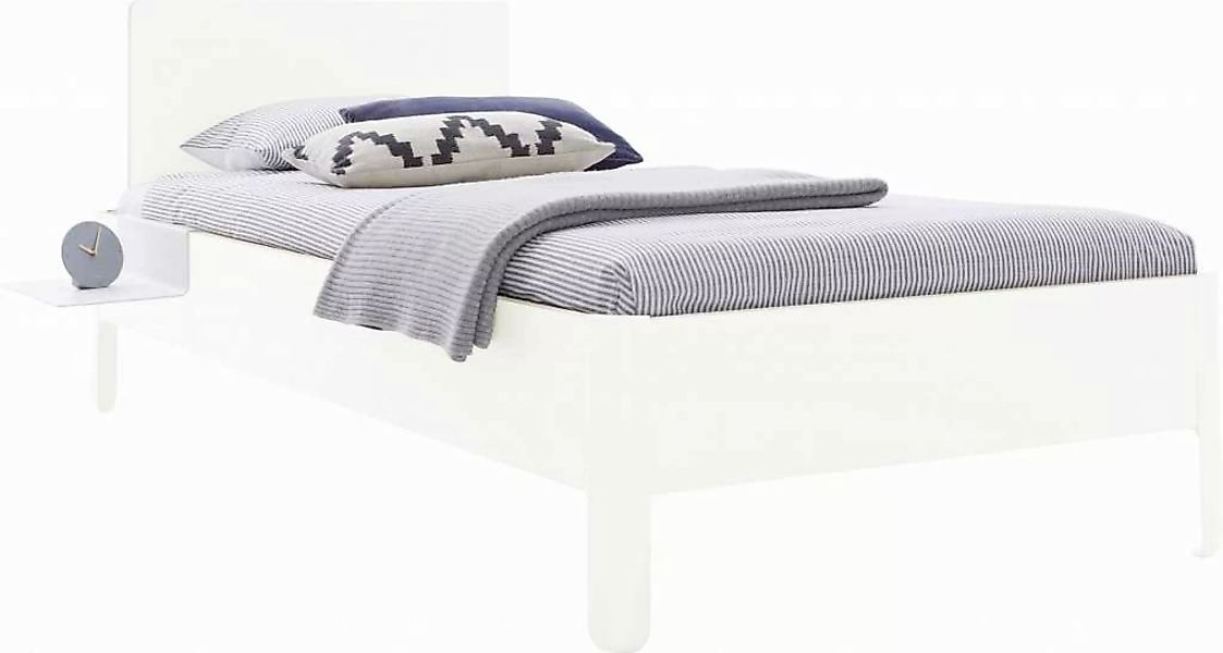 NAIT Einzelbett farbig lackiert 100 x 220cm Mit Kopfteil Reinweiß günstig online kaufen