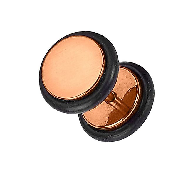 Taffstyle Piercing-Set Fake Plug Piercing Hantel poliert mit schwarzen Gumm günstig online kaufen