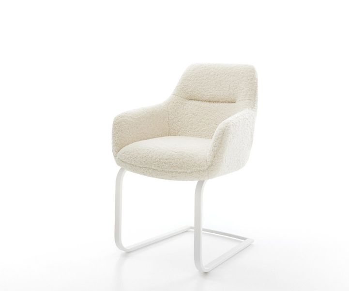 DELIFE Polsterstuhl Pejo-Flex, Freischwinger flach Weiß günstig online kaufen