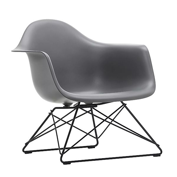 Vitra - Eames Plastic Armchair LAR Gestell schwarz - granitgrau/Sitzschale günstig online kaufen