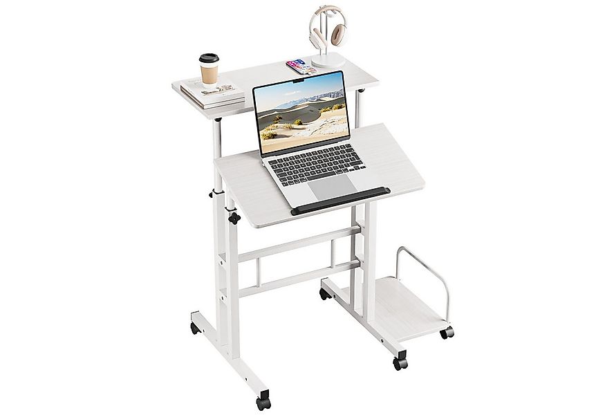 Dripex Stehpult Höhenverstellbar Laptoptisch mit Rollen und neigbar Tischpl günstig online kaufen