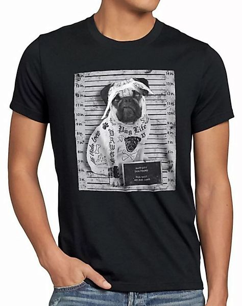 style3 Print-Shirt Herren T-Shirt Mops Tattoo pug hund gangster rock punk i günstig online kaufen