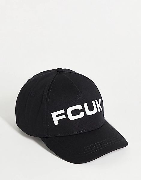 French Connection – FCUK – Kappe in Schwarz mit Logo günstig online kaufen
