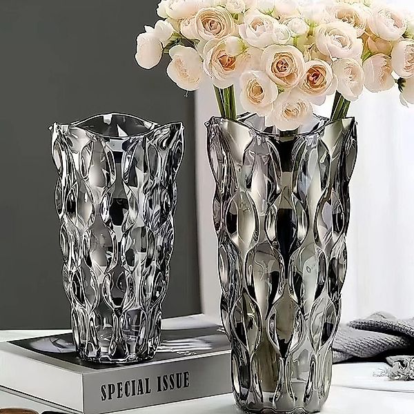 NUODWELL Dekovase Glas Blumenvase,Deko Wohnzimmer,Modern Glas günstig online kaufen