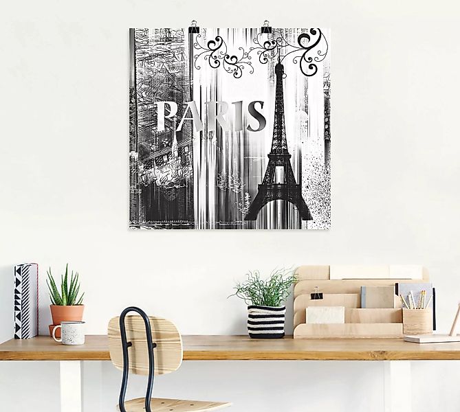 Artland Poster "Paris Weltstadt - Abstrakte Collage 04", Gebäude, (1 St.) günstig online kaufen