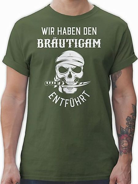 Shirtracer T-Shirt Wir haben den Bräutigam entführt Piratenkopf weiß JGA Mä günstig online kaufen