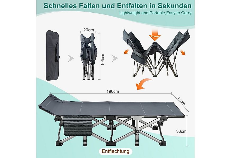 Meulbaty Klappbett Klappbar Feldbett, Campingbett für Camping mit Auflage & günstig online kaufen
