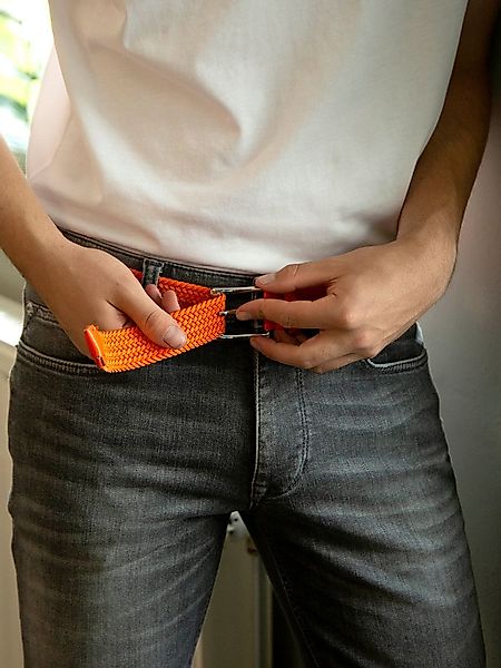 Suitable Geflochtener Gürtel Orange - Größe 95 günstig online kaufen