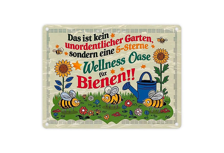 speecheese Metallschild 5-Sterne Wellness Oase für Bienen Metallschild in 1 günstig online kaufen
