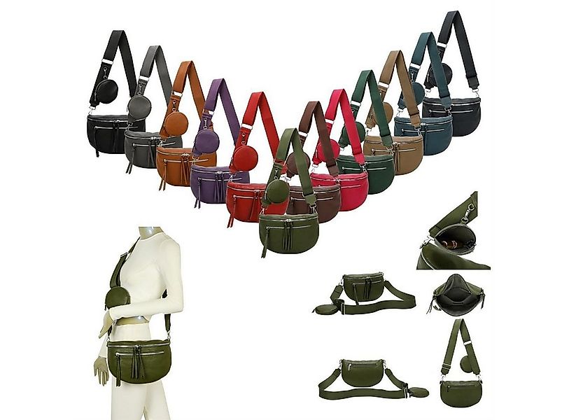 ITALYSHOP24 Gürteltasche Damen XL Gürtel- Bauchtasche Umhängetasche Cross B günstig online kaufen