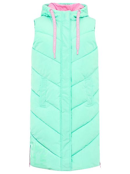 Zwillingsherz Longweste Zipper, Knöpfen und Kapuze günstig online kaufen