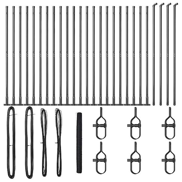 vidaXL Zaunpfosten Grau 50 x 1,5 m 50 mm Maschen Stahl und PVC 3353708 günstig online kaufen