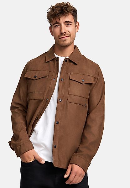 Indicode Langarmhemd INFinny Stylisches Fake-Suede-Hemd günstig online kaufen