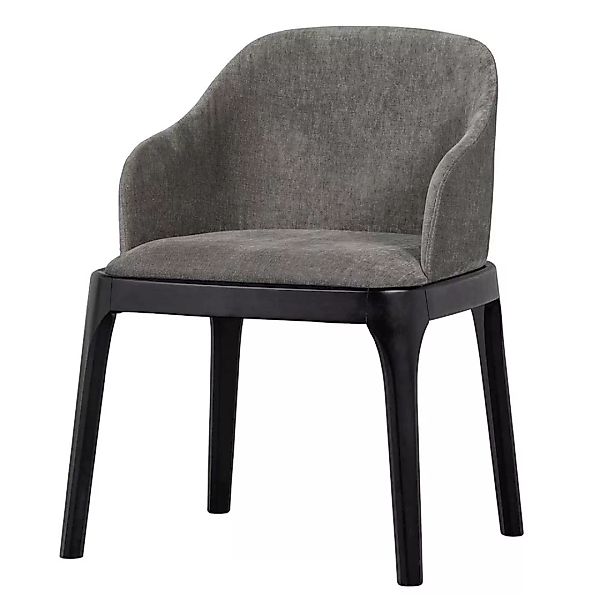 Design Stuhl mit Armlehnen Grau und Schwarz günstig online kaufen