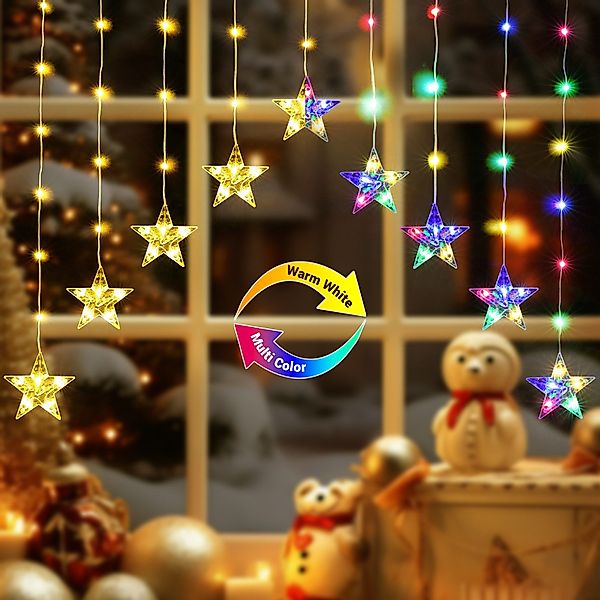 Quntis LED-Lichterkette 9 Sterne Lichterkette Weihnachtsdeko, günstig online kaufen
