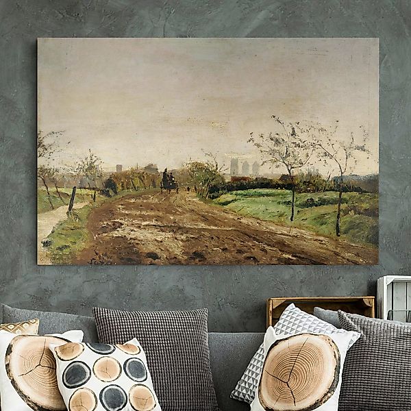 Leinwandbild - Querformat Otto Modersohn - Morgenlandschaft mit Kutsche günstig online kaufen