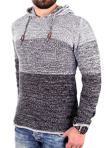 Reslad Strickpullover Reslad Strickpullover Herren Colorblock Kapuzen-Pullo günstig online kaufen