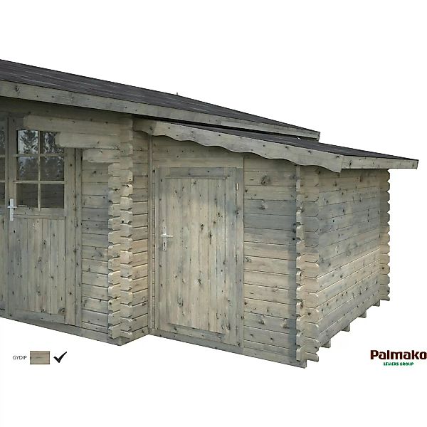 Palmako Anbauschuppen für Holz-Gartenhäuser Grau tauchgrundiert 153 cm x 21 günstig online kaufen