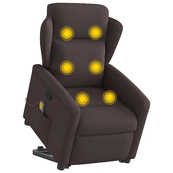 vidaXL Massagesessel mit Aufstehhilfe Dunkelbraun Stoff 3303149 günstig online kaufen